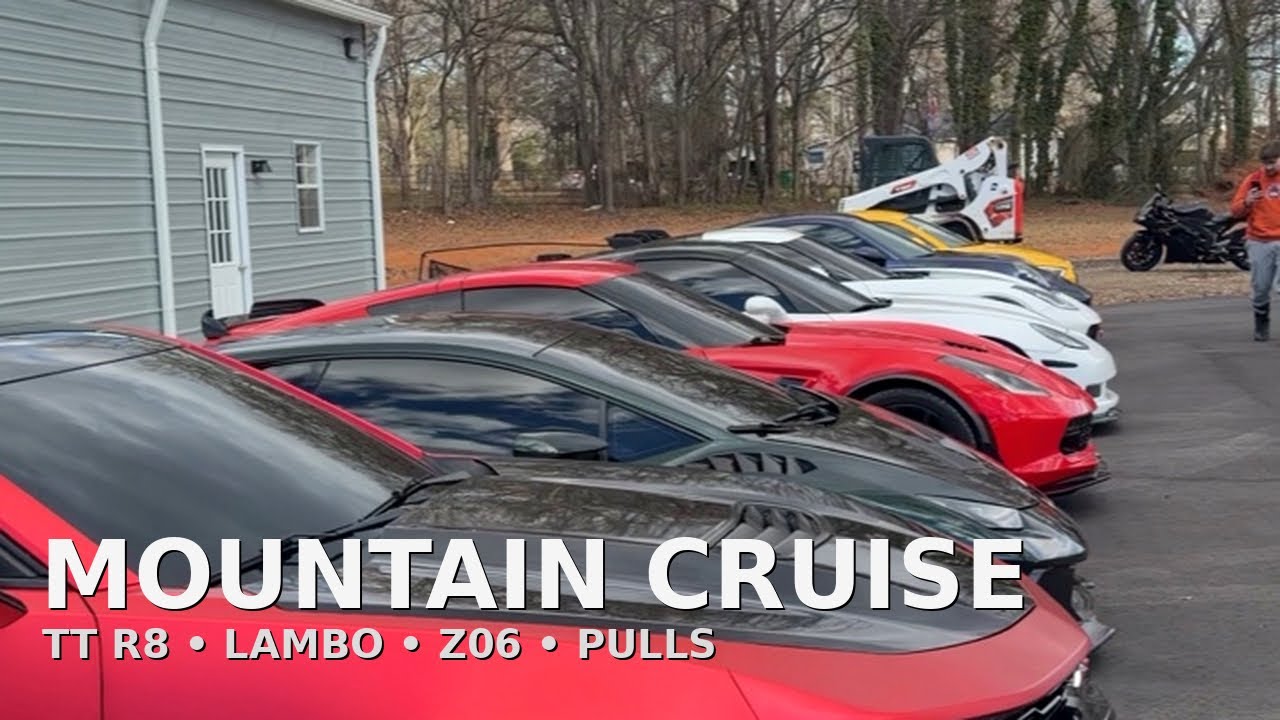 Mountain Cruise With a TT R8, Lambo & Z06 (Loud Pulls)