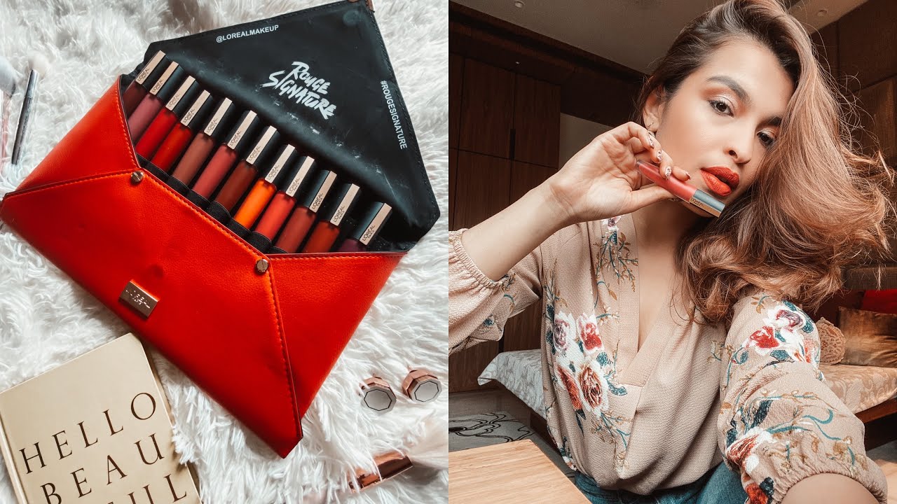 L’Oreal ROUGE SIGNATURE LIQUID LIPSTICKS SWATCHES + REVIEW! ALL 12 SHADES!!!!!