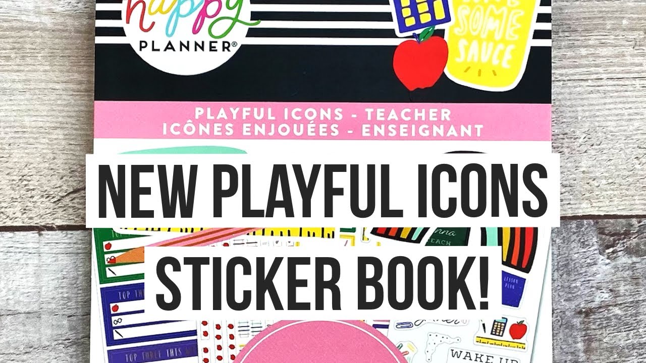 NEW Happy Planner Playful Icons Sticker Book Flip Through - Back to School Release 2021