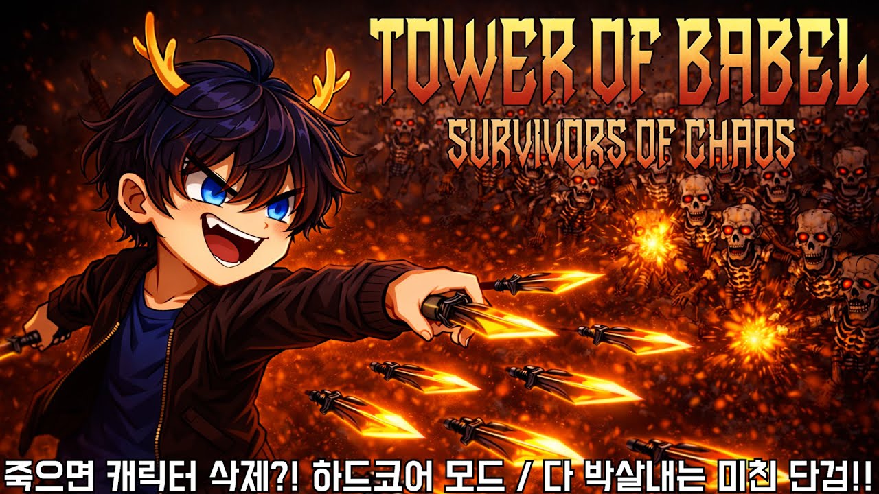 [바벨탑] 죽으면 끝나는 하드코어 모드 / 다 박살내는 미친 단검 등장!! (Tower of Babel)