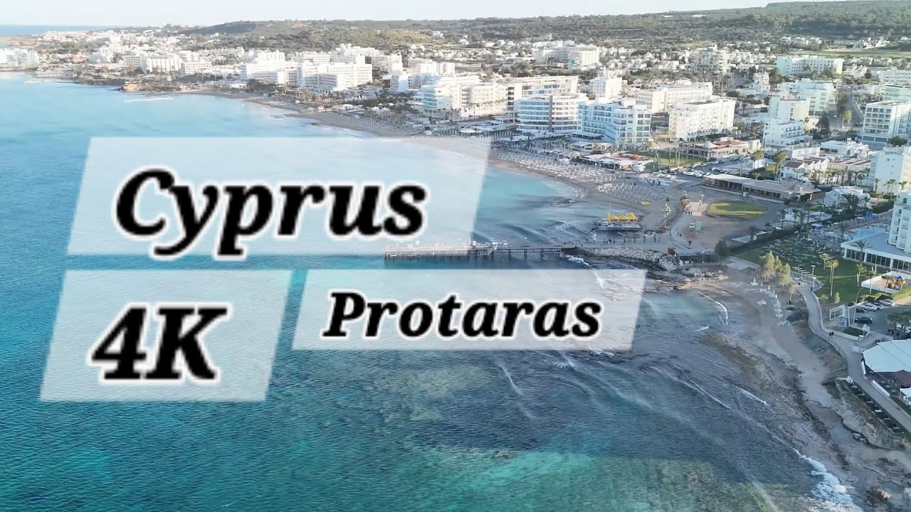 Coastal Serenity: Fly over Protaras, Cyprus