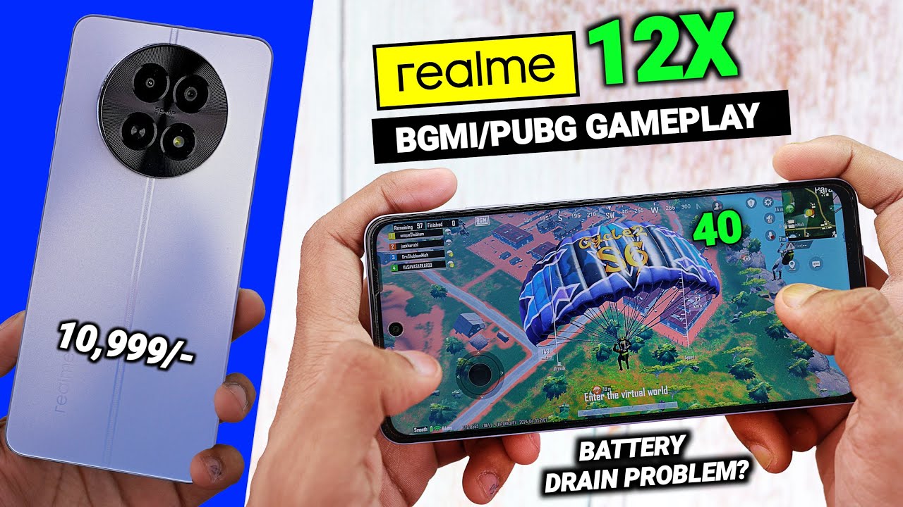 Realme 12x 5G Bgmi Pubg Test (Gameplay) With FPS, Heating & Battery Drain
