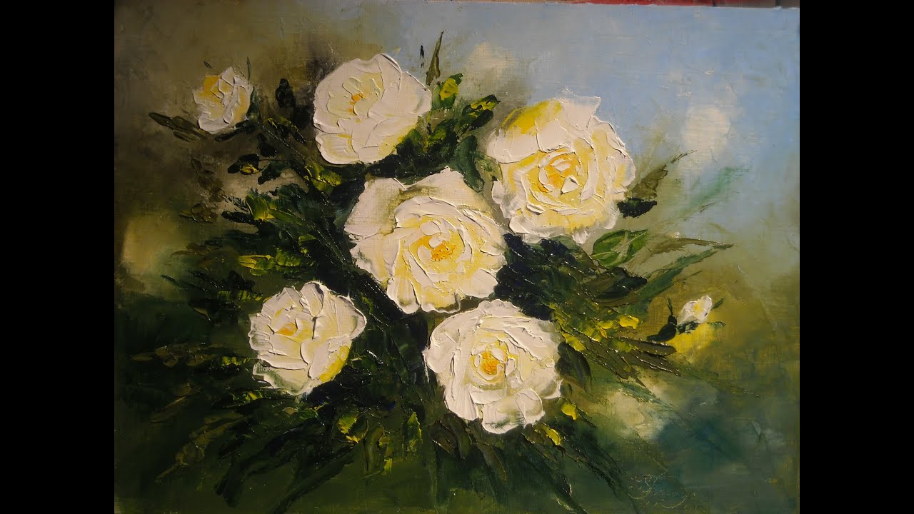 How to paint rose with palette knife, beginner guide, follow the link below for the full art program
