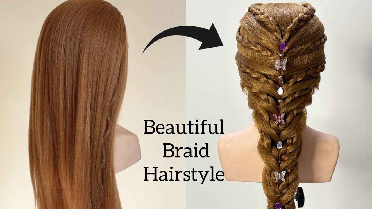 Beautiful Braid Hairstyle Tutorial 💖#hairstyle#hair #youtubeshorts#hairtutorial 