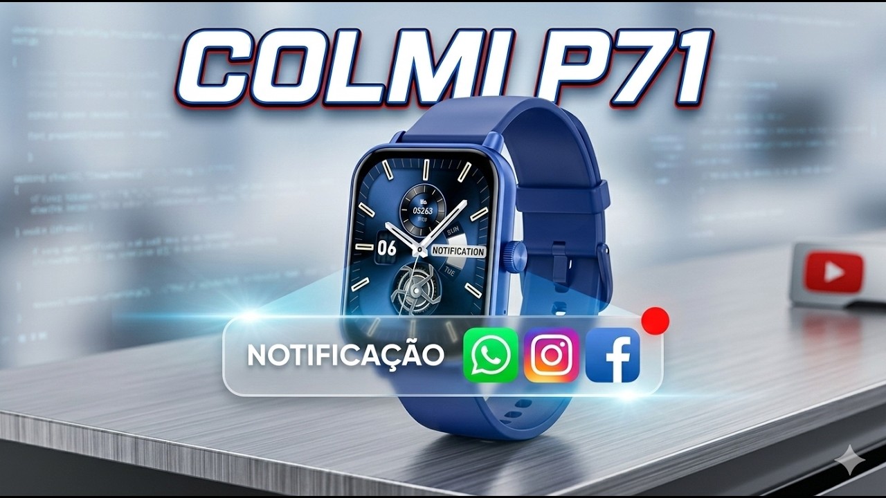 Smartwatch Colmi P71 - Baratinho com Bateria de Longa Duração e Resiste a Água!!