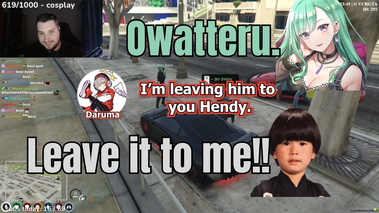 【VCR GTA 2】 RPR Running Circles Around Cops 【rpr, Beni, Daruma, Hendy】 (ENG Sub)