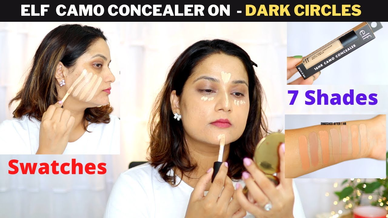 elf Cosmetics 16HR Camo Concealer Swatches | Conceal Dark Circles & Pigmentation | Monica India