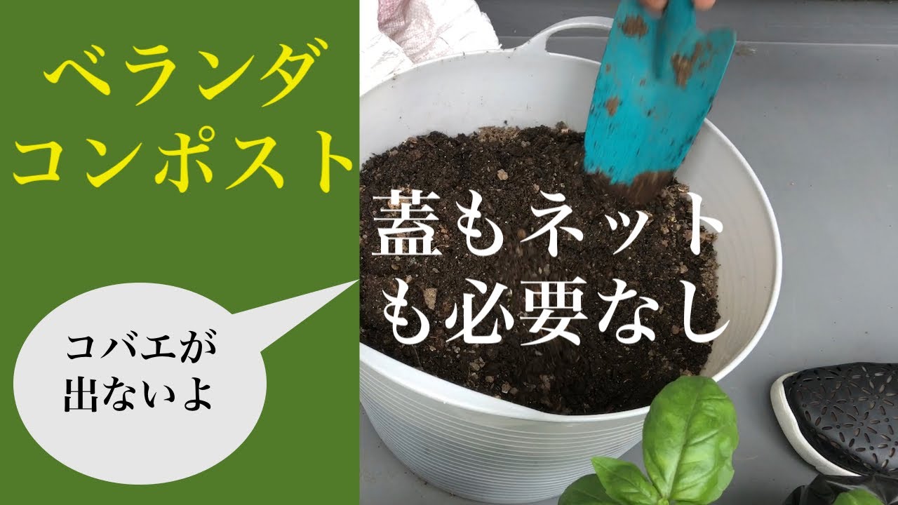 コバエが出ないベランダコンポスト〜ゴミを減らす / My composter doesn't have a lid, but insects don't come in.reduce garbage