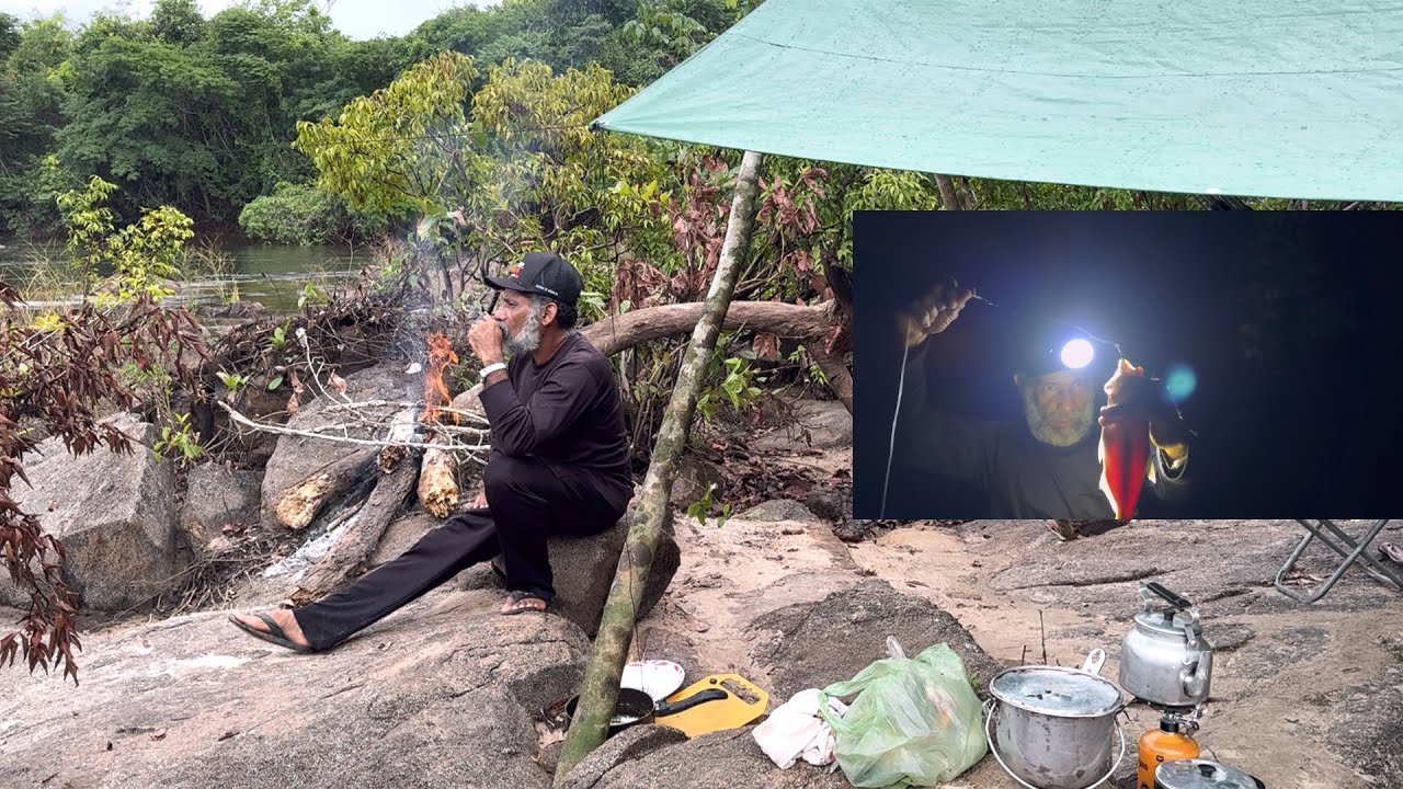 🏕️ACAMPEI NUMA ilha vi muitos peixes E MUITO PÁSSAROS E ANIMAIS mas pesquei só um para jantar