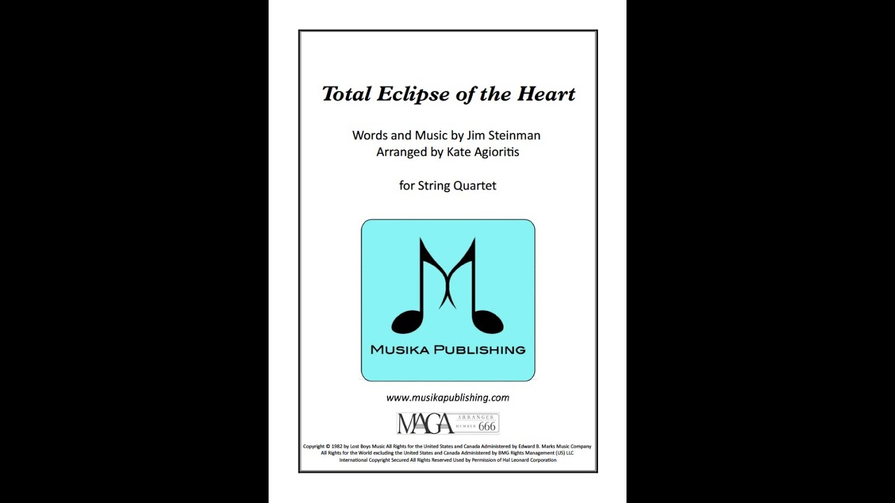 Total Eclipse of the Heart - String Quartet  - Sheet Music 🎵