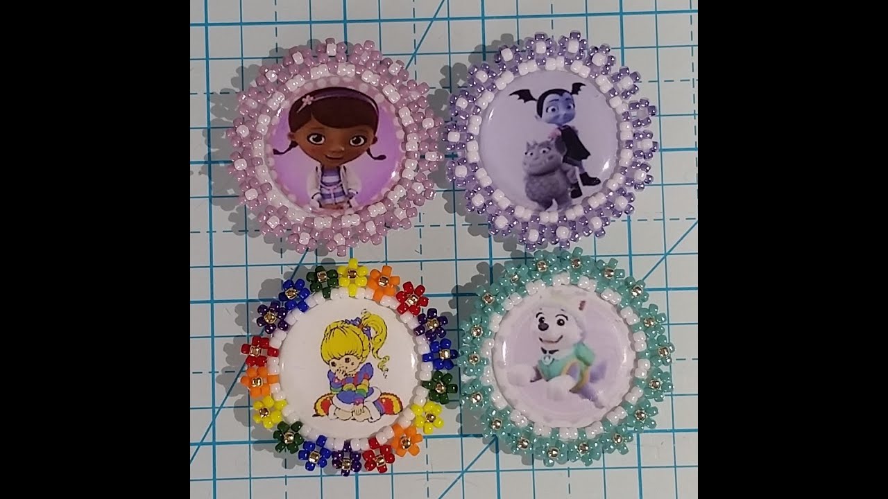 Beaded Bottle Cap Bow Center