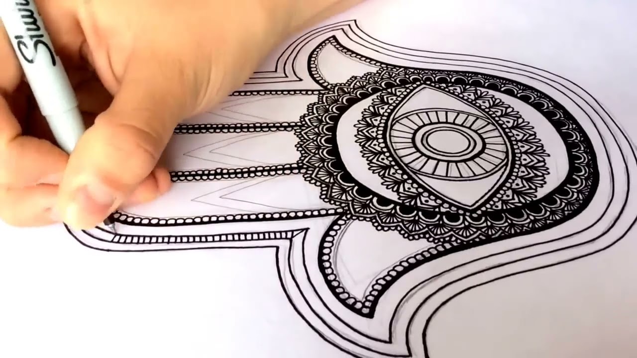 Mano de Fatima || Zentangle Art