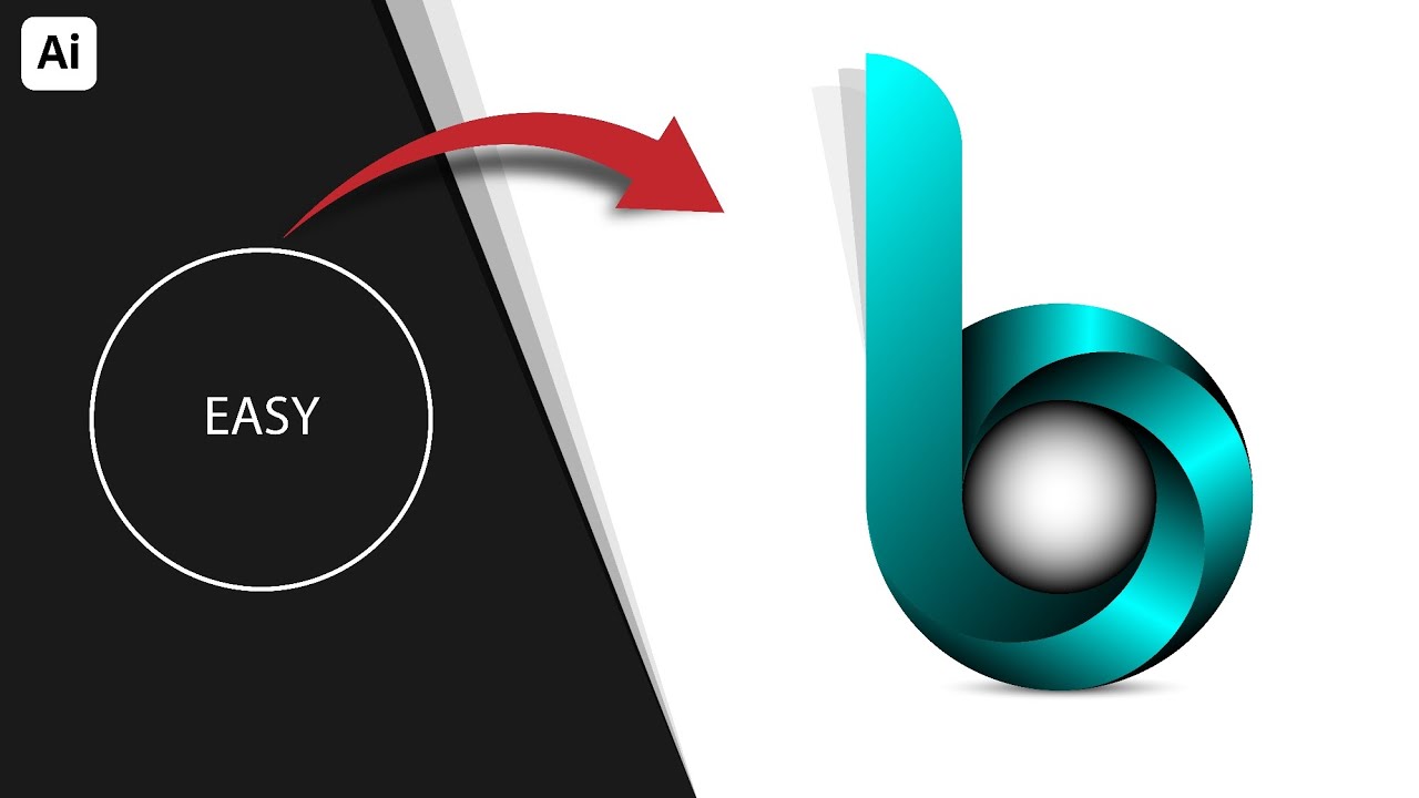 Letter B Logo Design Super Easy Techniques For Experts & Beginners - Adobe Illustrator Tutorial