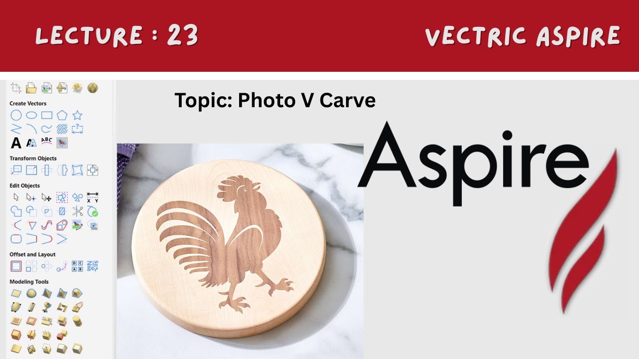 Урок по Aspire, часть 23 | Подробное объяснение траектории обработки Photo V Carve | Цифровой эффект