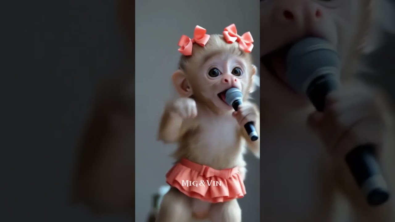 Lucunya Monyet Nyanyi Pakai Pita ❤️ #funny #shorts