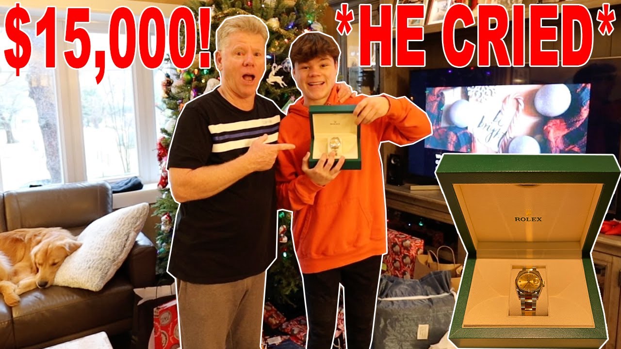 SURPRISING MY DAD WITH A $15,000 ROLEX FOR CHRISTMAS! *EMOTIONAL*