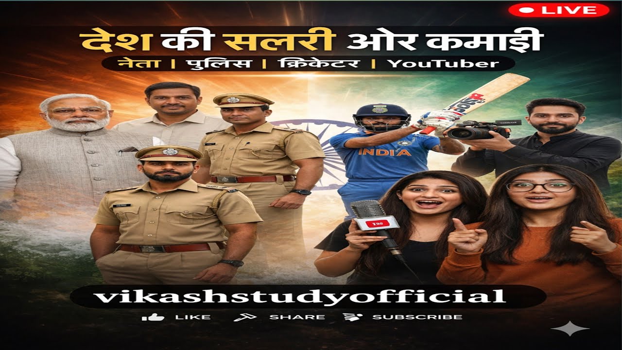 Desh Ki Salary: नेता vs पुलिस vs क्रिकेटर vs YouTuber | किसकी कमाई सबसे ज्यादा? 🇮🇳#Gk #motivation