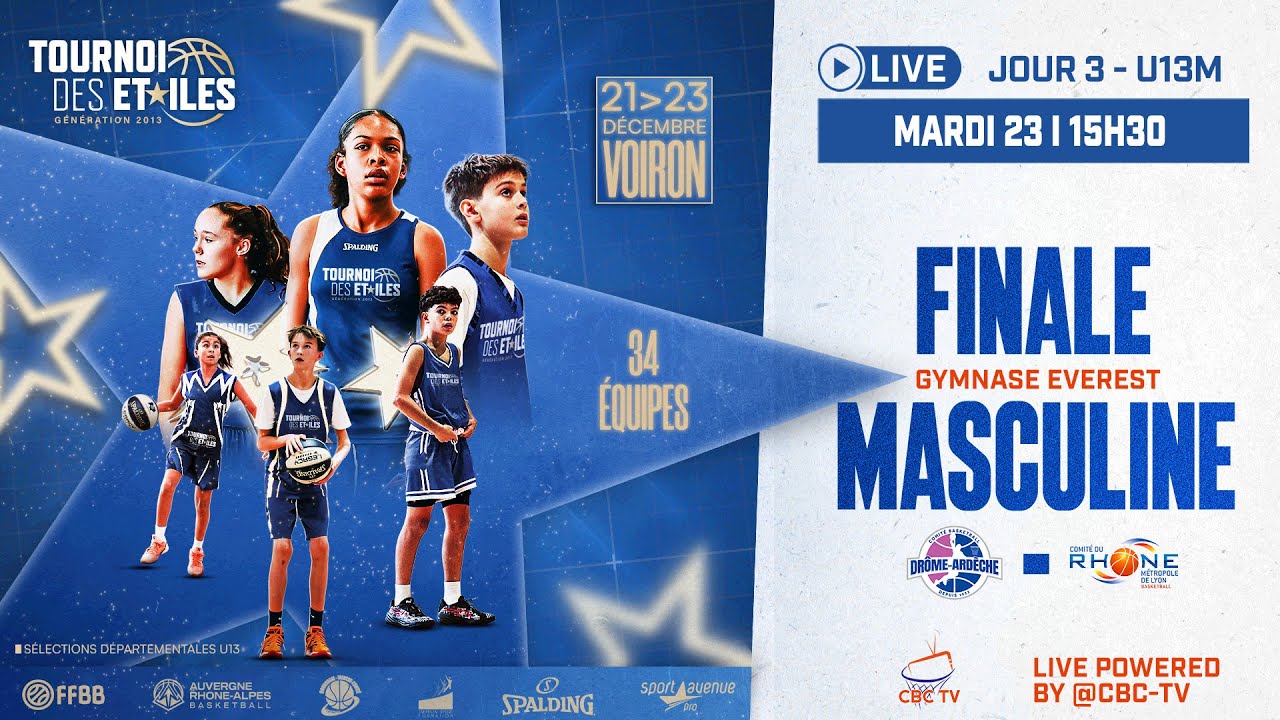 LIVE | Finale Masculine U13M – Tournoi des Étoiles 2025 | Jour 3 | Voiron