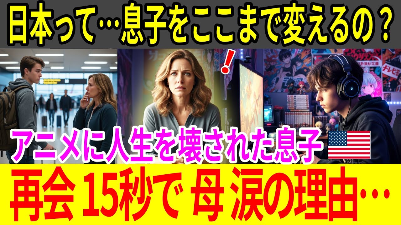 【海外の反応】「日本のアニメに人生を壊された」と思っていた息子が…1年後、日本で再会した息子の姿に言葉を失った…感動