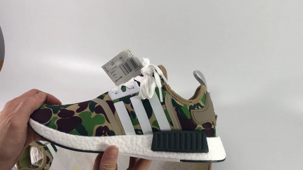 NEW 2017 UA BAPE x Adidas NMD R1 Camo UNBOXING REVIEWS