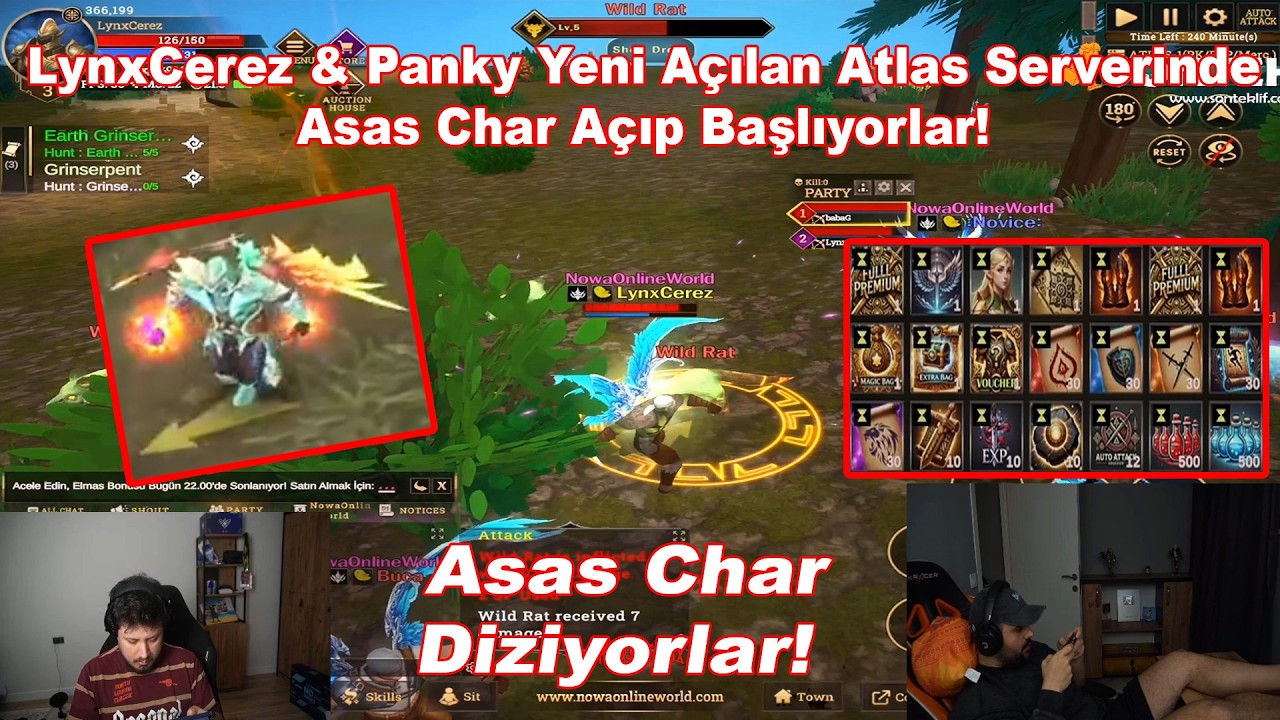 LynxCerez & Panky - Yeni Açılan Atlas Serverinde Asas Char Dizip Başlıyorlar! | Nowa Online