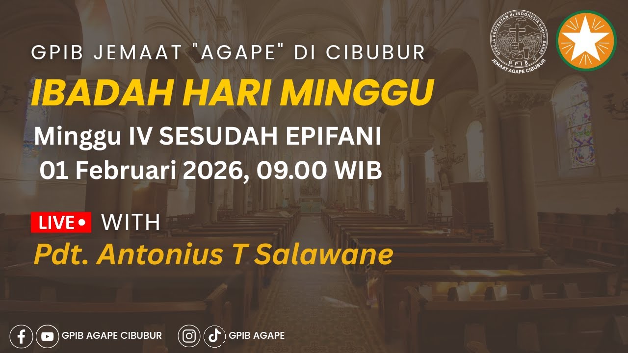 Ibadah Hari Minggu IV SESUDAH EPIFANI, 01 Februari 2026