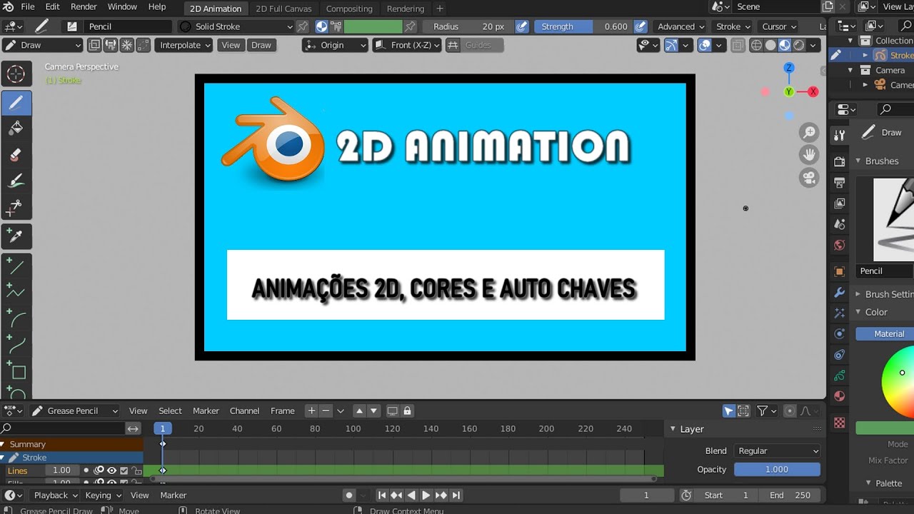 Blender em 2D - ANIMAÇÕES 2D, CORES E AUTO CHAVES