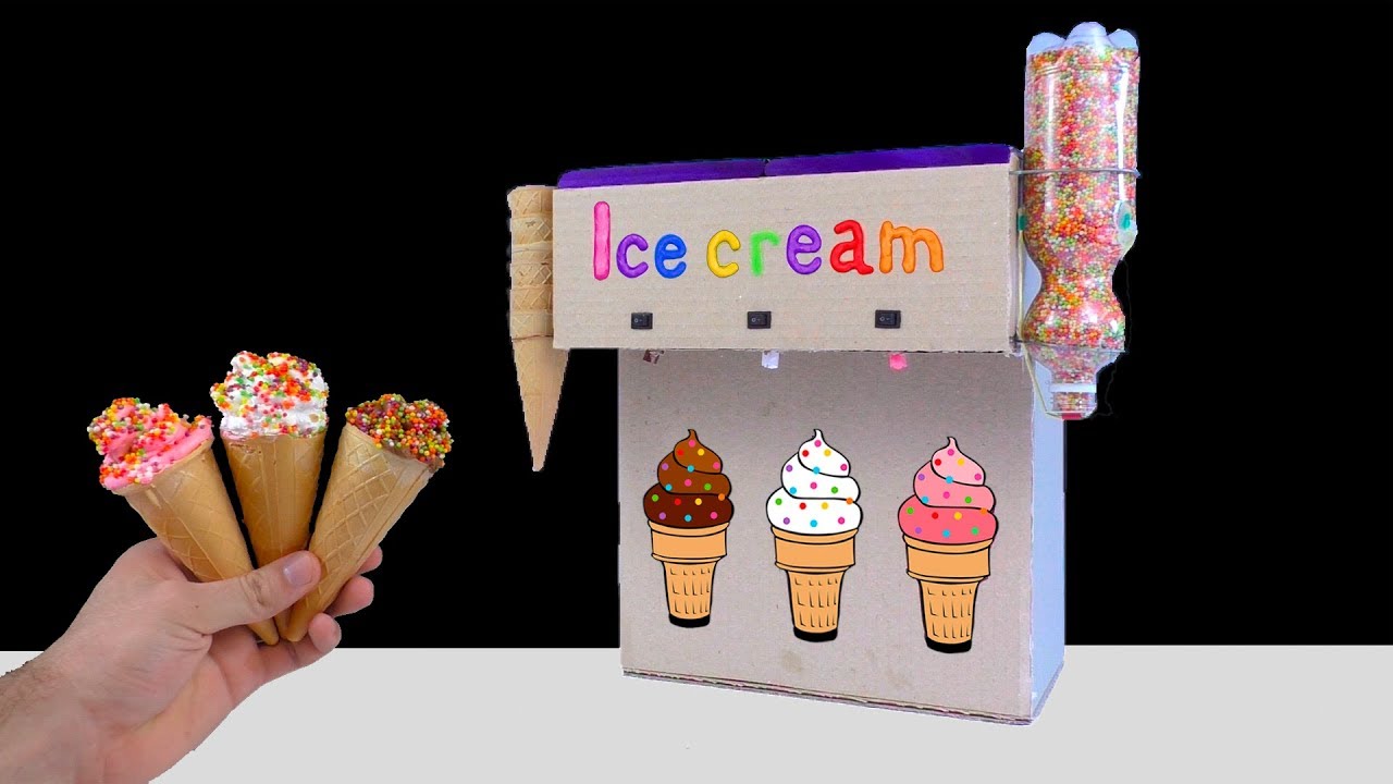 DIY How to Make Triple Ice Cream Machine from Cardboard at Home