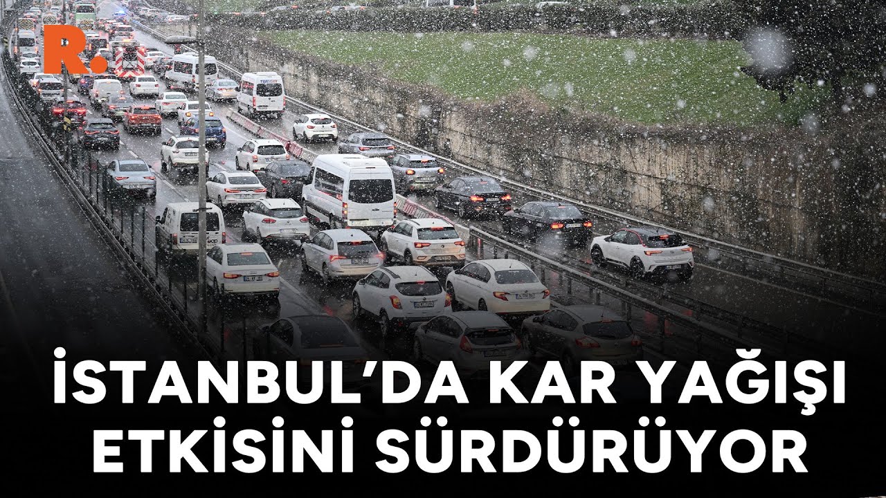 İstanbul'da etkili olan kar yağışı havadan görüntülendi