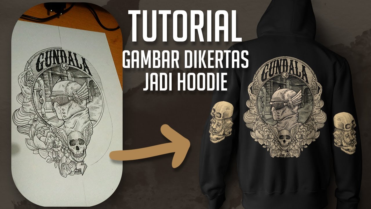 Tutorial gambar dikertas jadi desain hoodie!