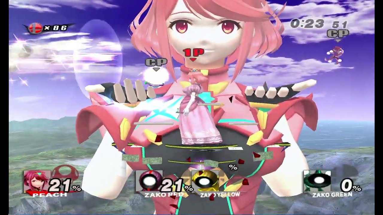 【SSBB】100-Man Brawl Giant  Pyra【peach mod】