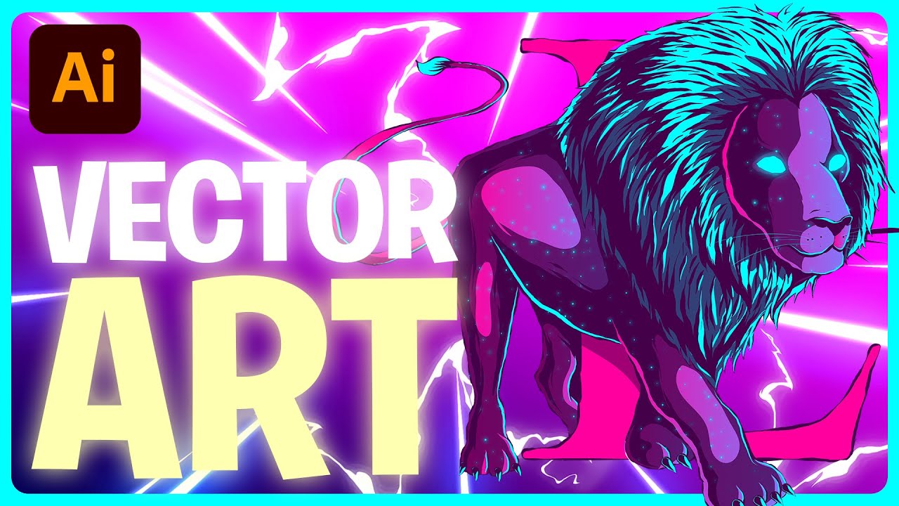 Lion Illustration - Drawing on Paper and Vectoring in Adobe Illustrator - Speed Art