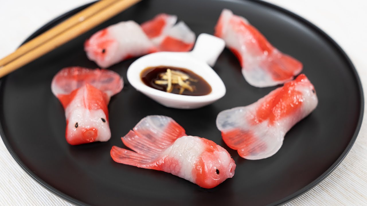 锦鲤还是金鱼？水晶饺 天然色素 Koi Fish or Gold Fish? Crystal Dumplings | Nature Food Color