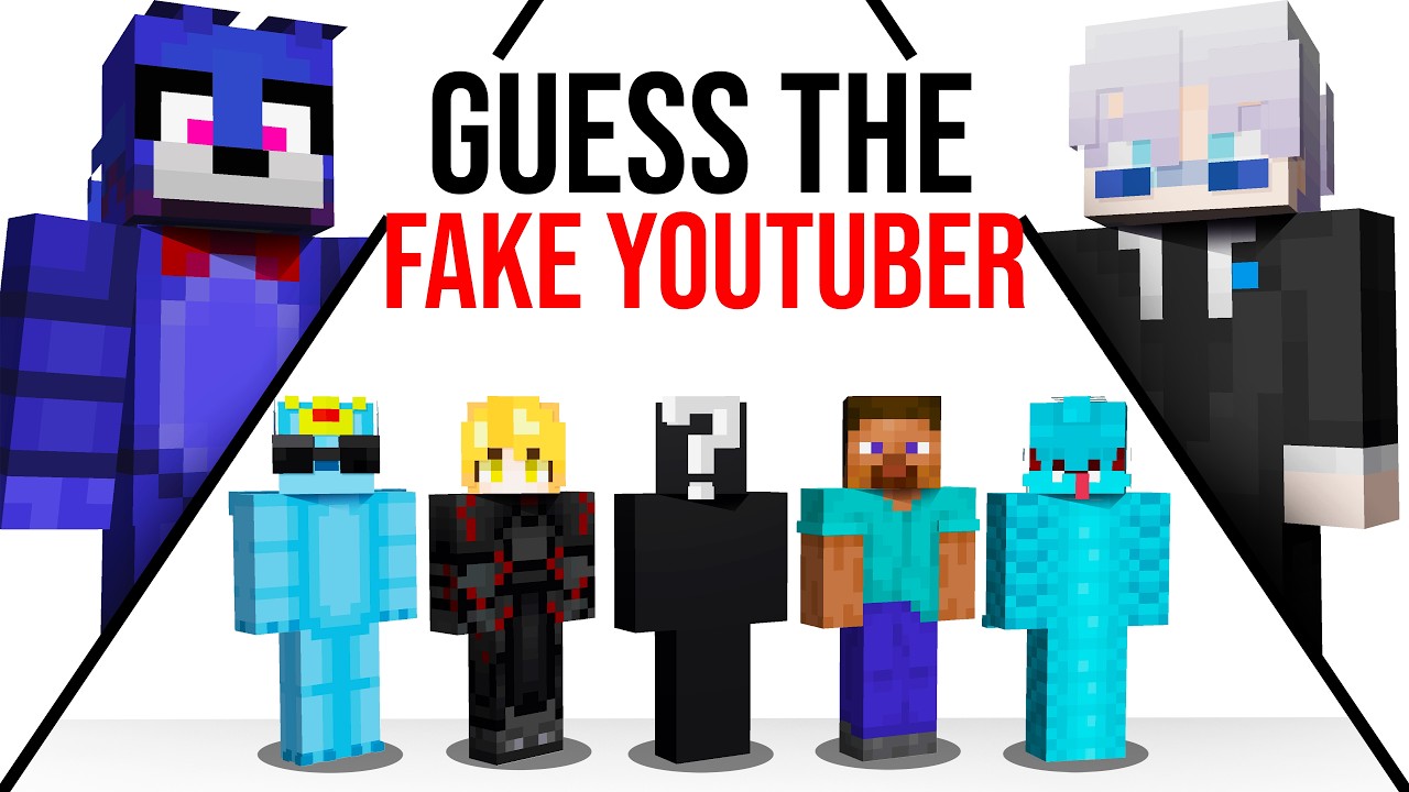 5 Minecraft Youtubers vs 1 Fake