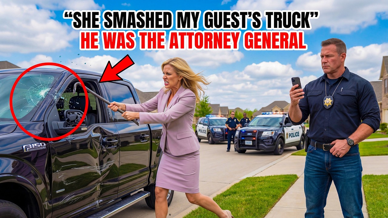 HOA President Smashed My Guest’s Truck — She Froze When She Learned He Was the Attorney General