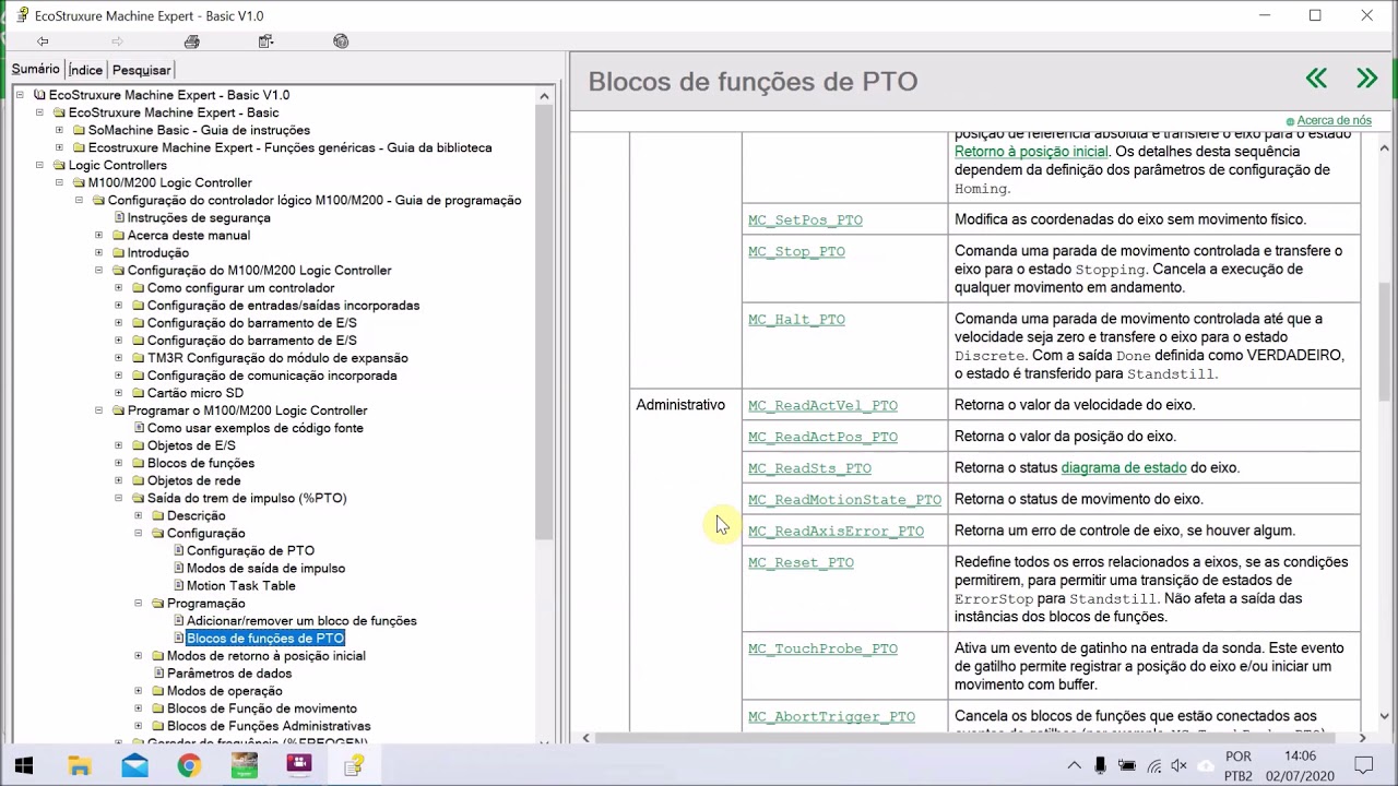 Schneider Electric Machine Expert Basic: Acionamento de motor de passo com saída trem de pulso PTO
