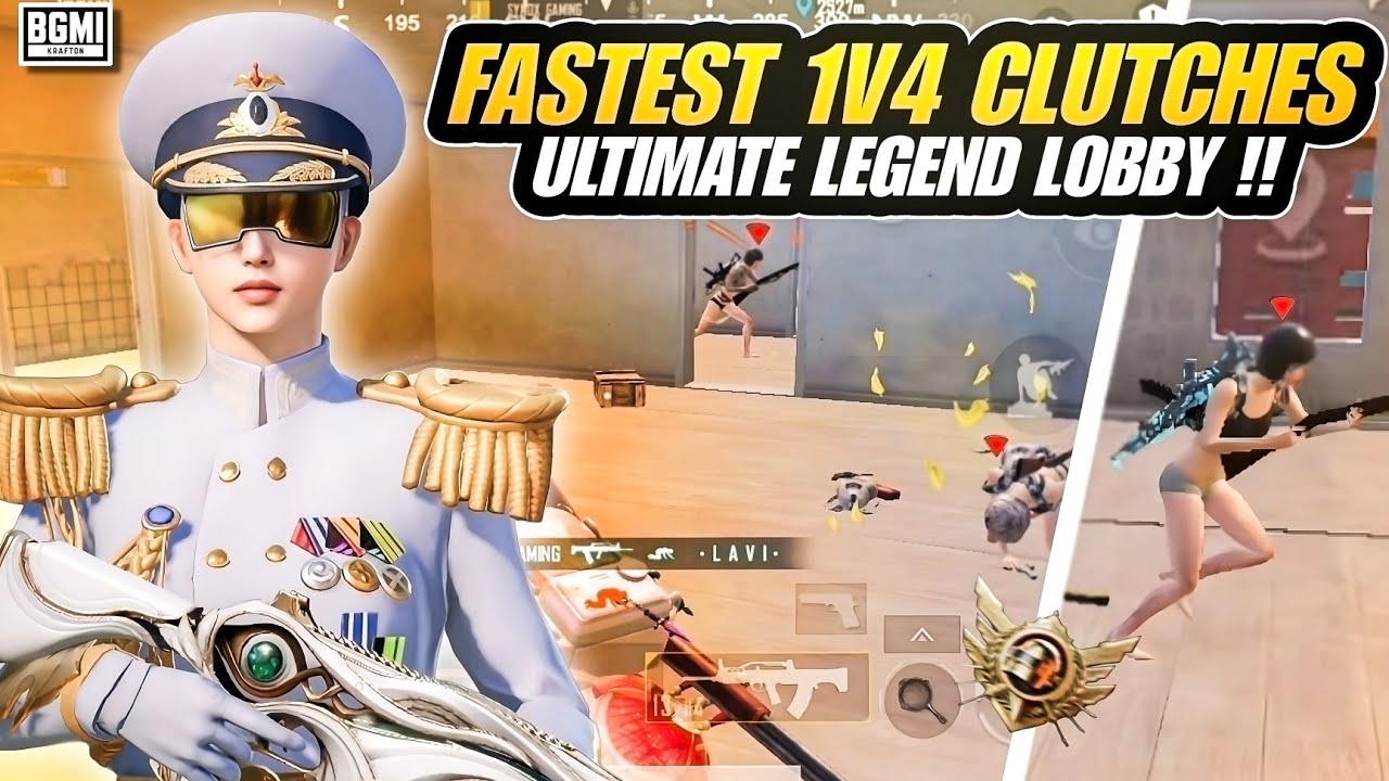 N1 Fastest 2 Finger Player 🇮🇳 Intense 1v4 CLUTCHES IN ULTIMATE ROYAL BGMI 🔱