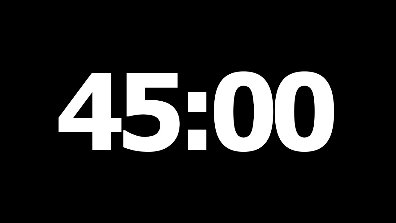 45 Minute Countdown Timer | Study | Focus | No Music