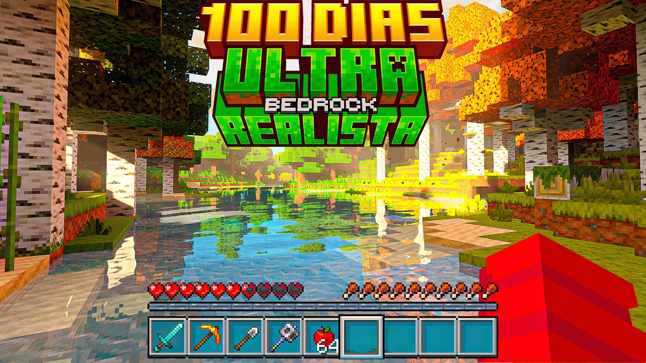 SOBREVIVI 100 DIAS COM MODS REALISTA DO MINECRAFT BEDROCK