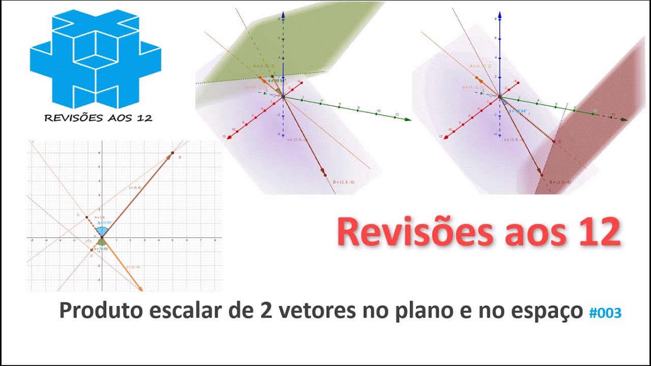 Produto escalar de 2 vetores no plano e no espaço - Revisões aos 12 / #003