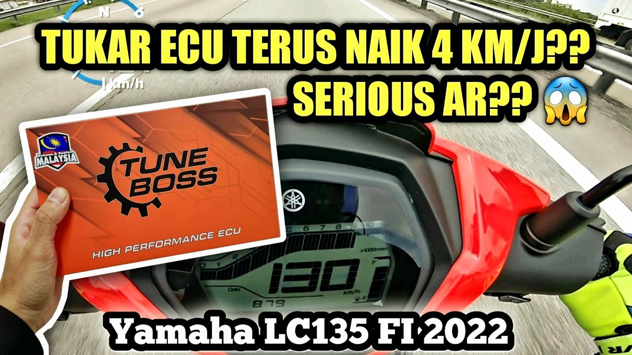 Yamaha LC135 FI 2022 standard kilang + ECU TuneBoss | TOP SPEED NAIK 4KM/J!