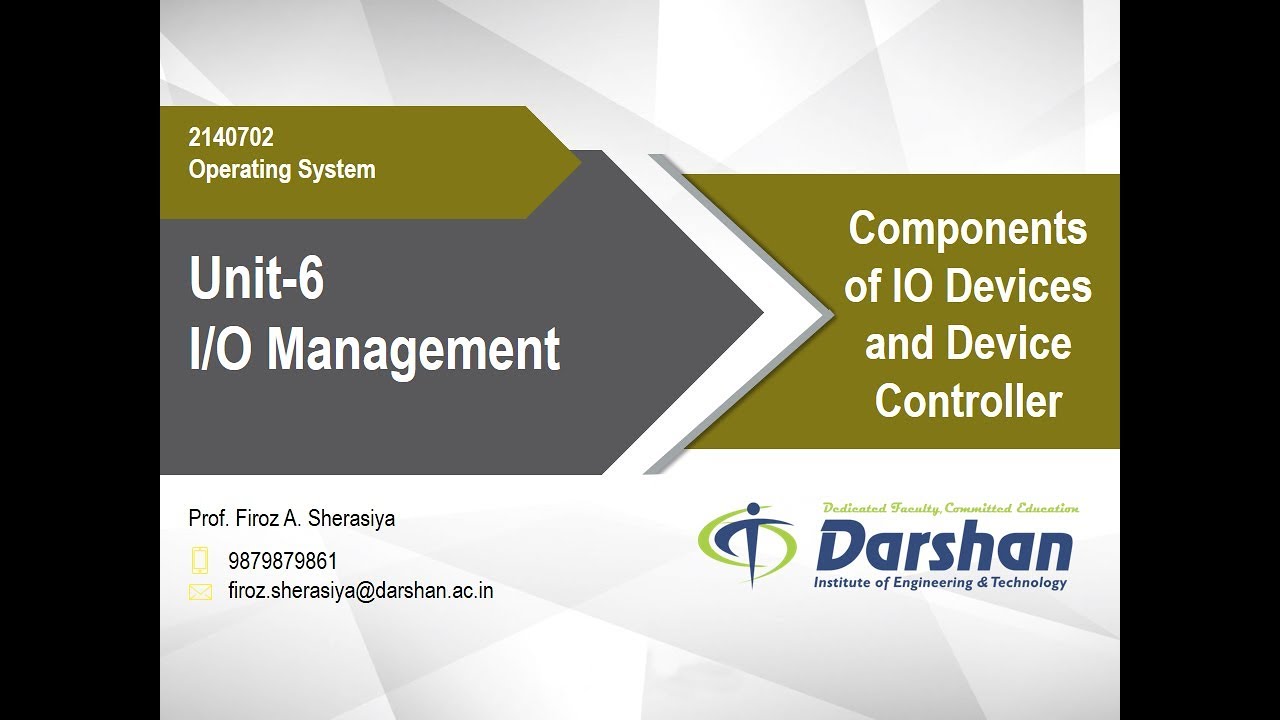 6.01 - Components of IO Devices and Device Controller