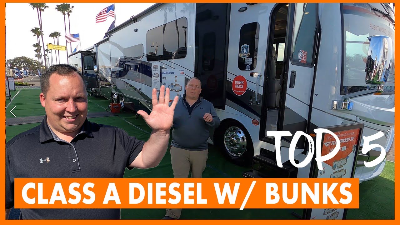 Top 5 Class A Diesel Pushers With Bunk Beds for 2021