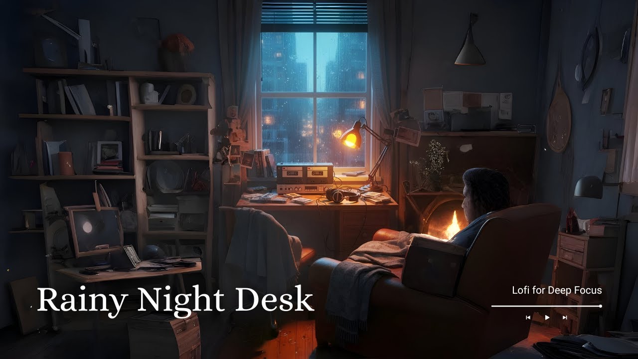 Rainy Night Desk 🌧️🌙 | Lofi for Deep Focus