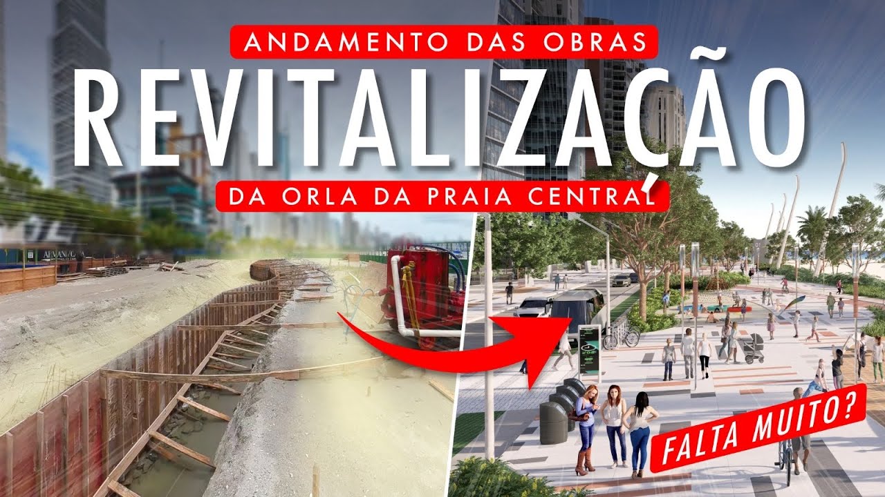 Andamento das obras da Revitalização da Orla da Praia Central de Balneário Camboriú