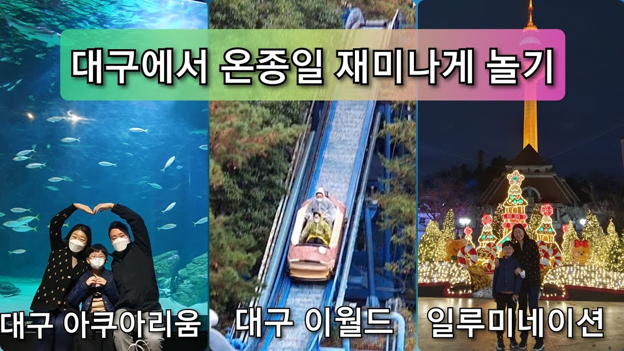 대구 이월드 (탑승영상 포함) | 반짝반짝 일루미네이션 | 대구 아쿠아리움 | 대구에서 하루종일 재밌게 놀기