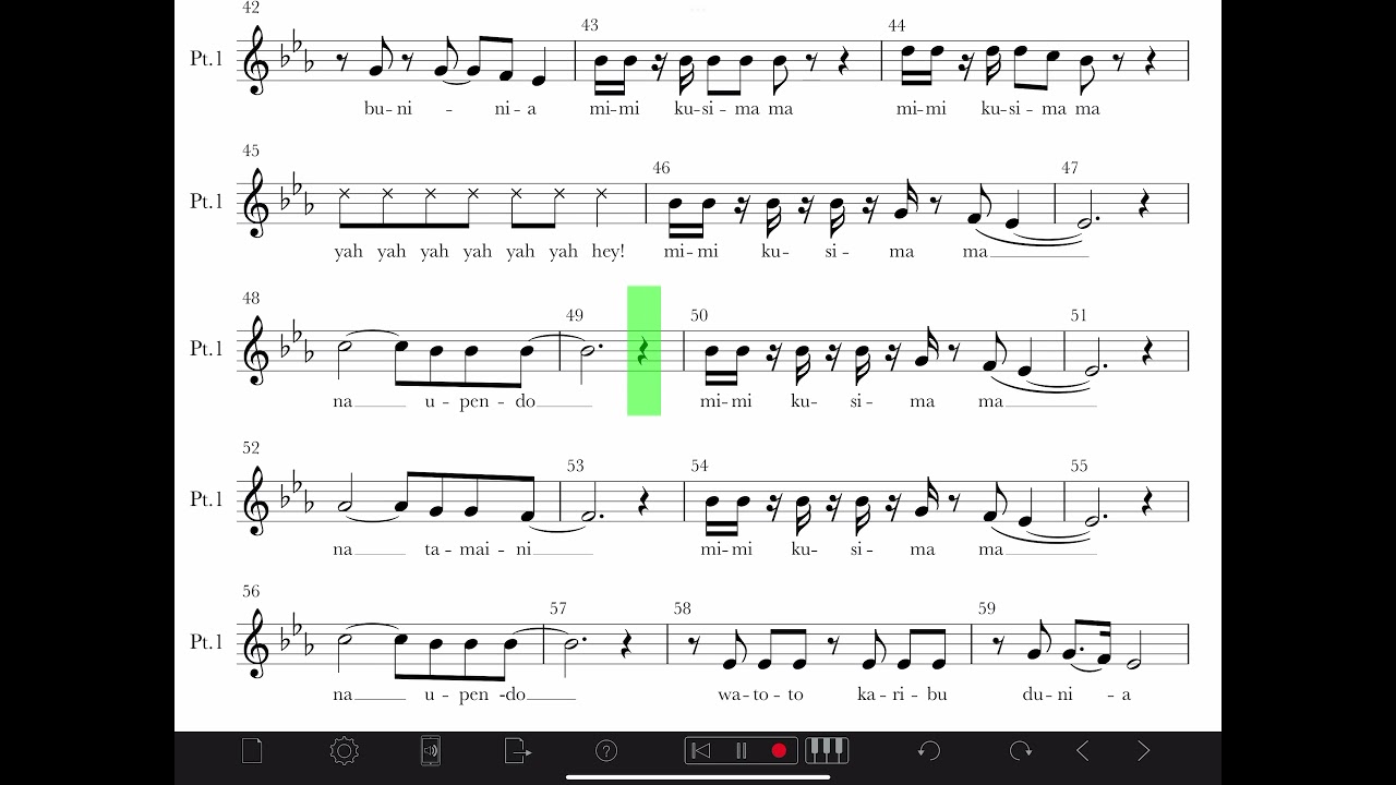 Kusimama (part 1 practice track)