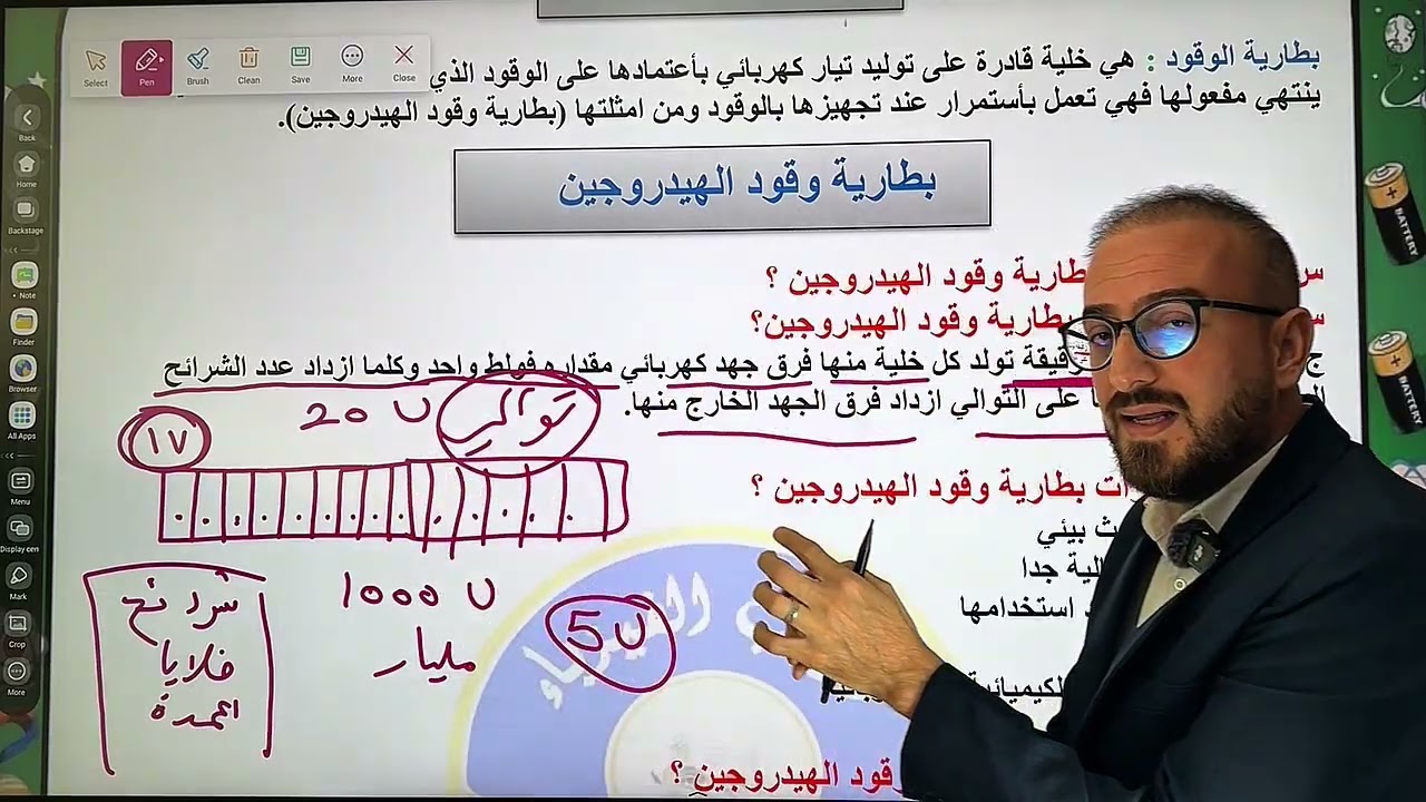 فيزياء الثالث متوسط | الفصل الرابع | البطاريات ( البطارية الوقود  )م4