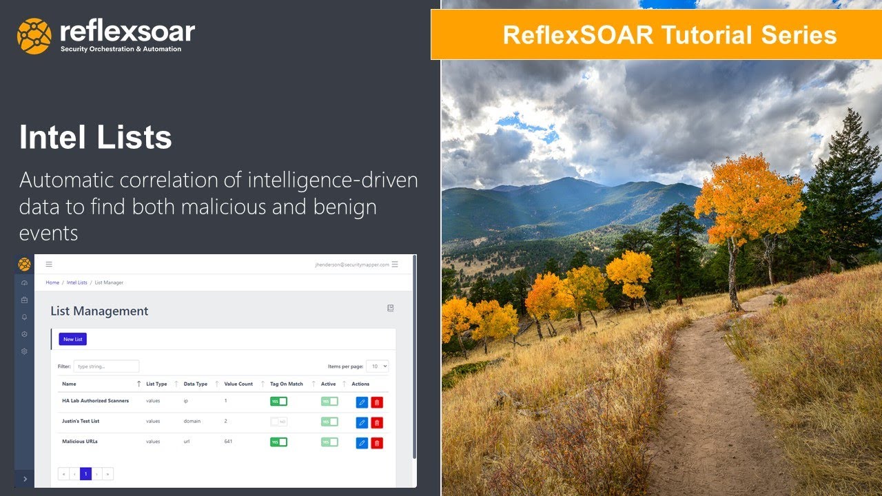 ReflexSOAR - Automatic Correlation with Intel Lists
