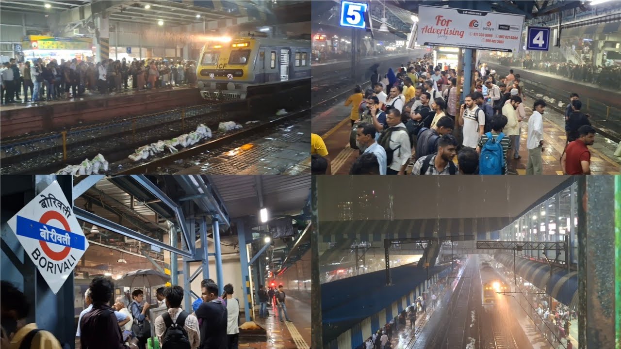 Borivali Station !! 😍#mumbai #monsoon2025 #borivali #railways #station #borivali2025 #rain2025 india